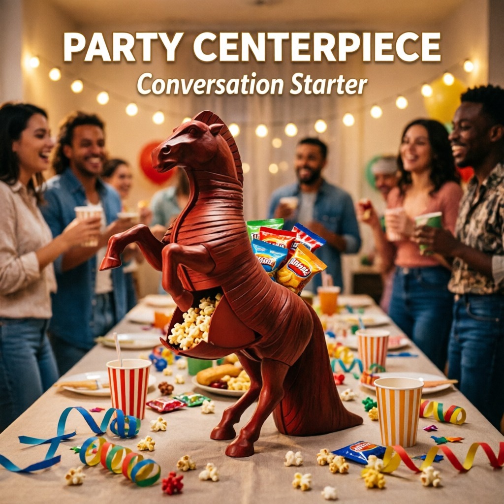 Kids Toys Horse - Model Zabawki Popcornu Koń Trojański, Pojemnik